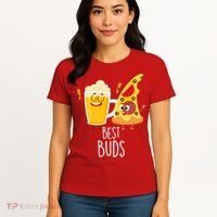 Best Buds Pizza And Beer Women's T-Shirt thumb 4