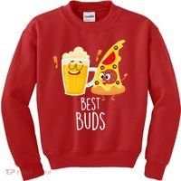 Best Buds Pizza And Beer Kids Sweatshirt thumb 0