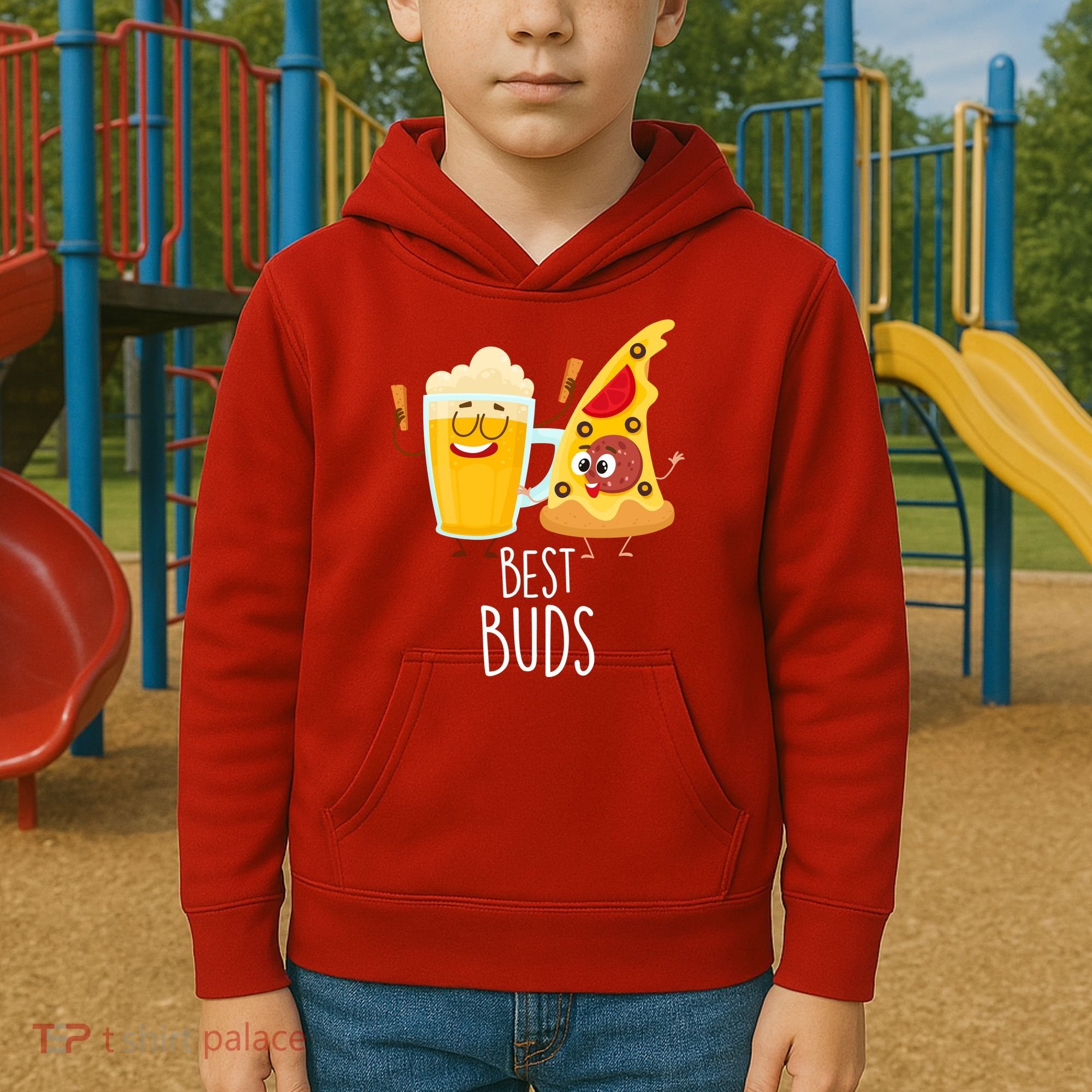 Best Buds Pizza And Beer Kids Hoodie