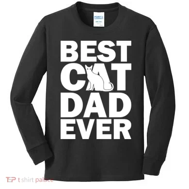 Best Cat Dad Ever Kids Long Sleeve Shirt