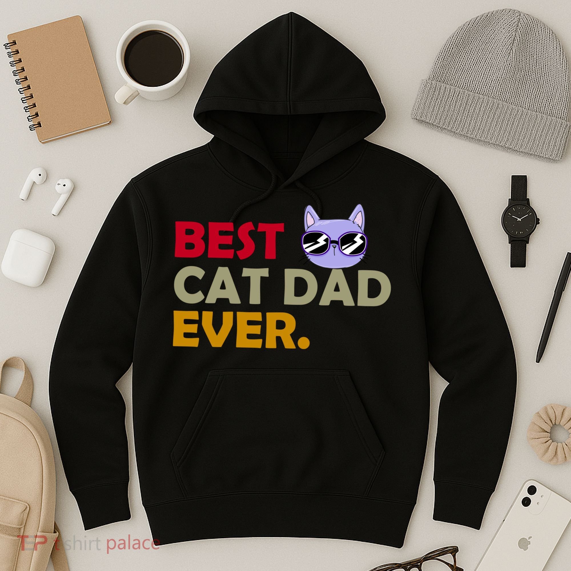 Best Cat Dad Ever Funny Cat Lover Hoodie