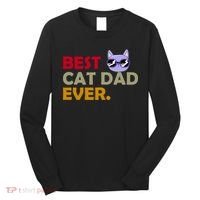 Best Cat Dad Ever Funny Cat Lover Long Sleeve Shirt thumb 0