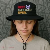 Best Cat Dad Ever Funny Cat Lover Bucket Hat thumb 3