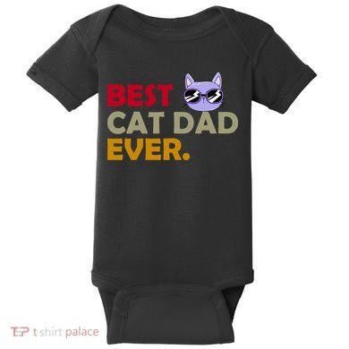 Best Cat Dad Ever Funny Cat Lover Baby Bodysuit