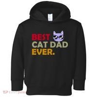 Best Cat Dad Ever Funny Cat Lover Toddler Hoodie thumb 0