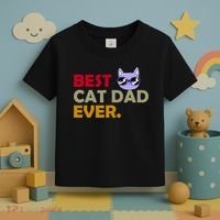 Best Cat Dad Ever Funny Cat Lover Toddler T-Shirt thumb 3