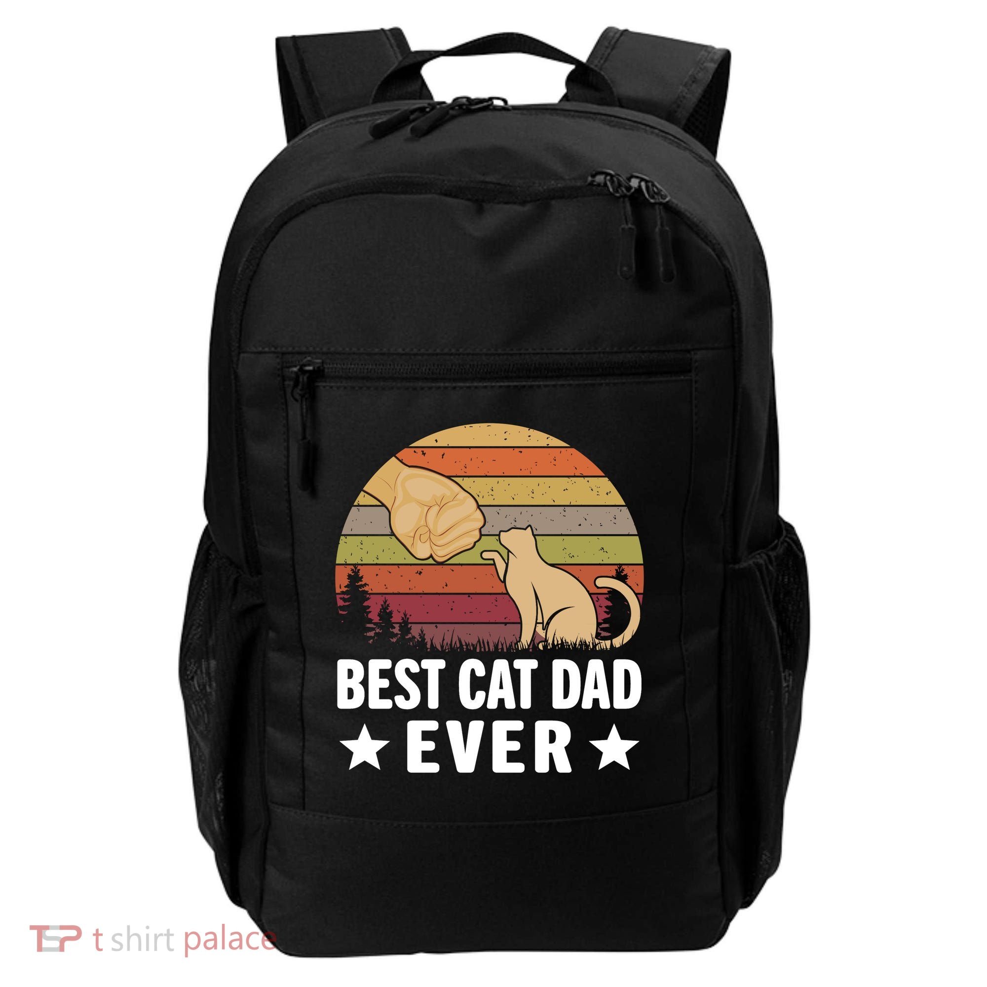 Best Cat Dad Ever Funny Cute Retro Backpack