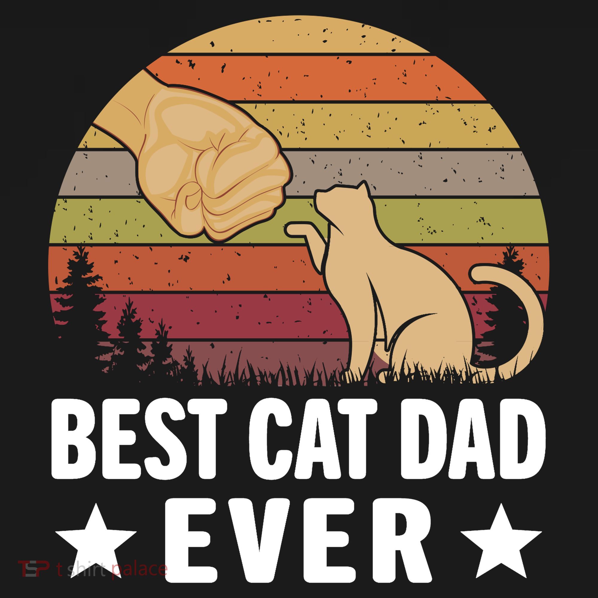 Best Cat Dad Ever Funny Cute Retro Backpack