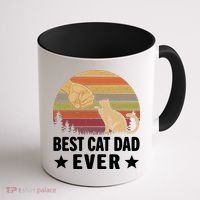 Best Cat Dad Ever Funny Cute Retro Coffee Mug thumb 1