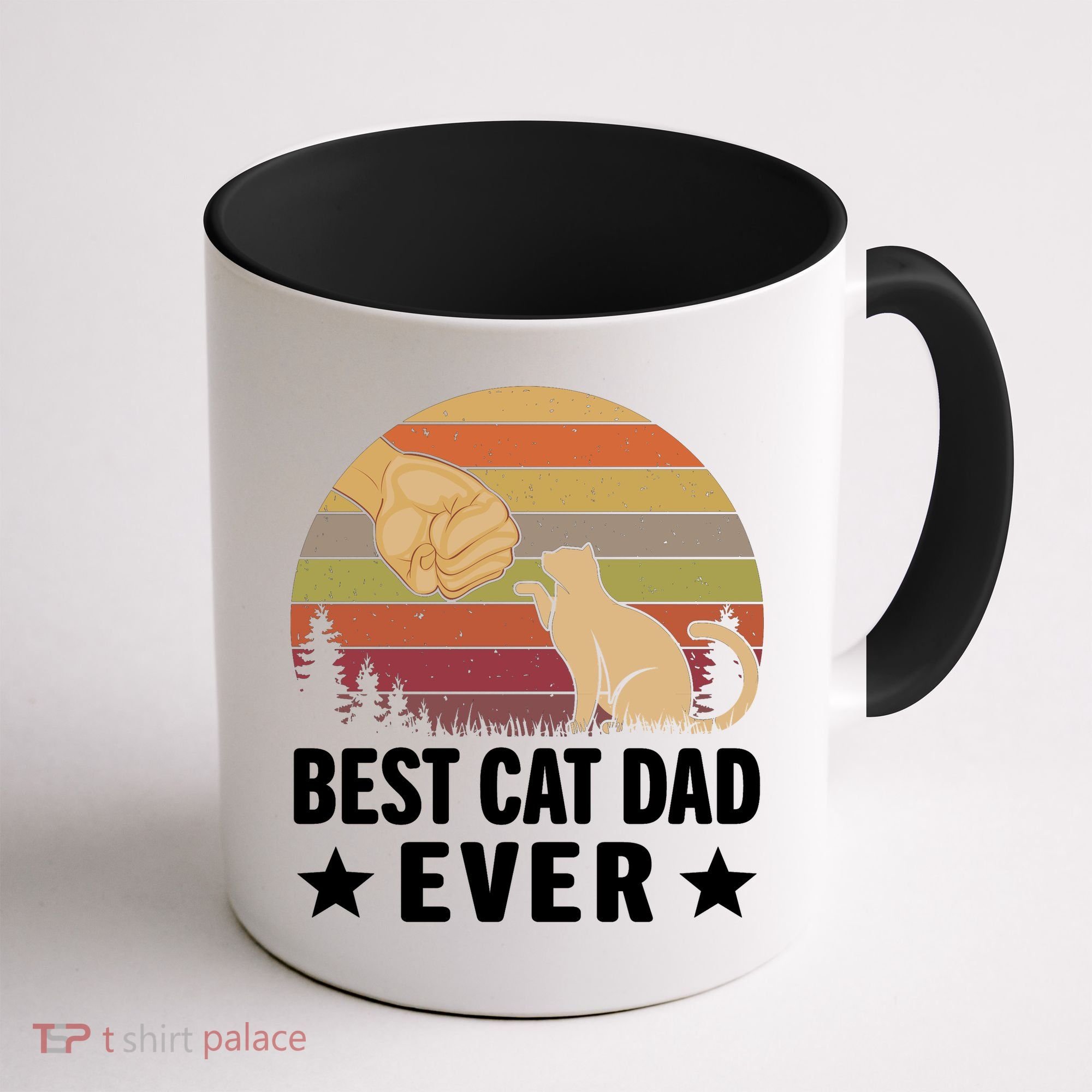 Best Cat Dad Ever Funny Cute Retro Coffee Mug