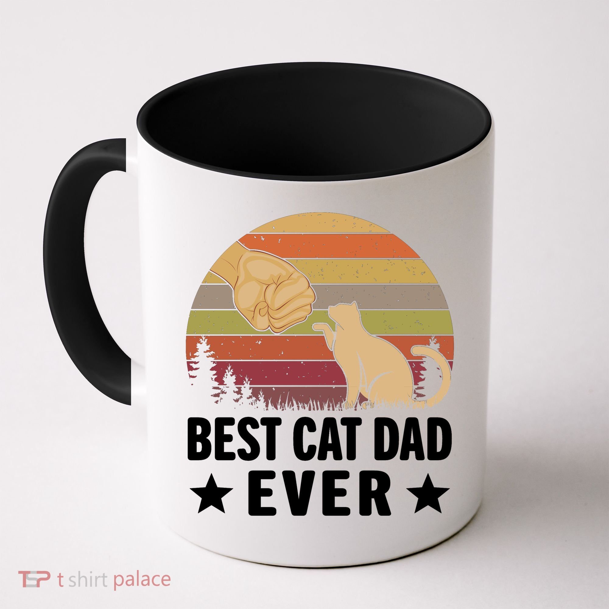 Best Cat Dad Ever Funny Cute Retro Coffee Mug