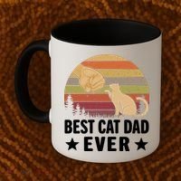 Best Cat Dad Ever Funny Cute Retro Coffee Mug thumb 2