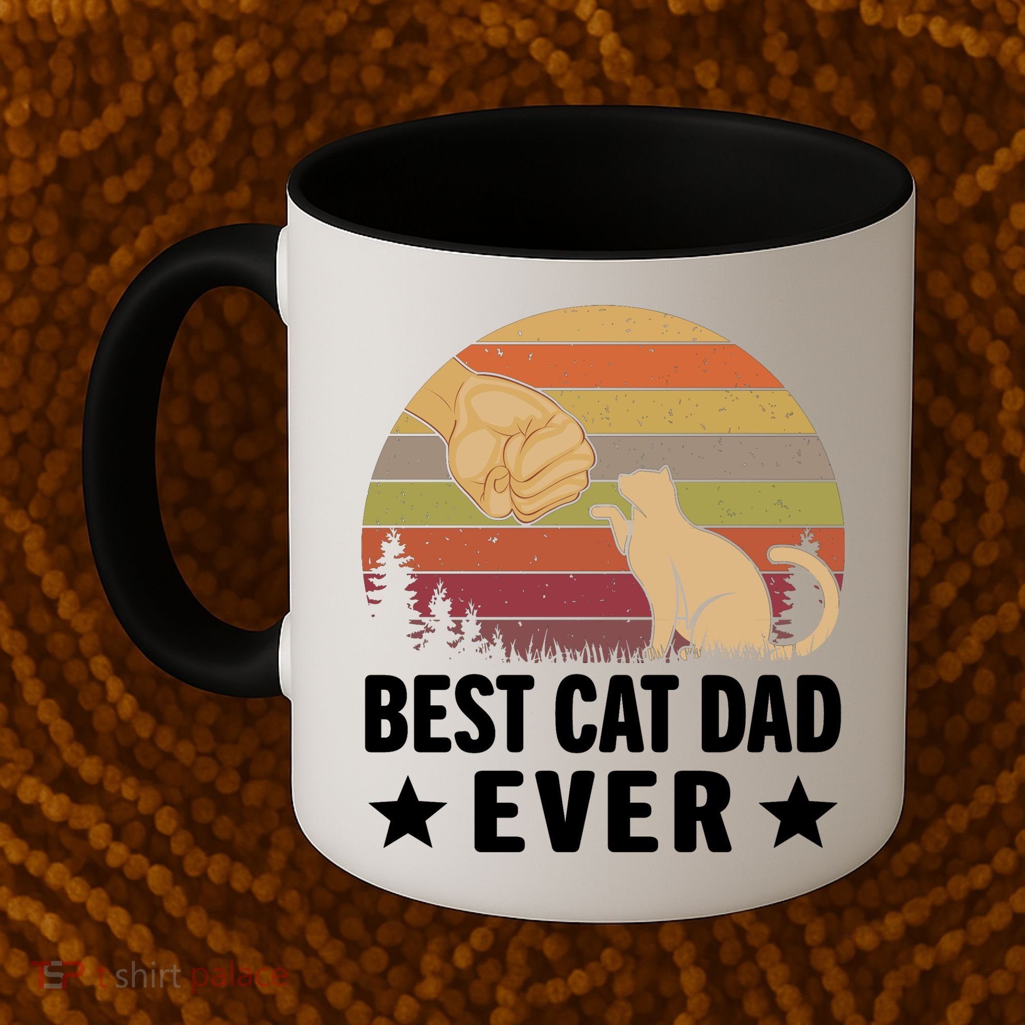 Best Cat Dad Ever Funny Cute Retro Coffee Mug