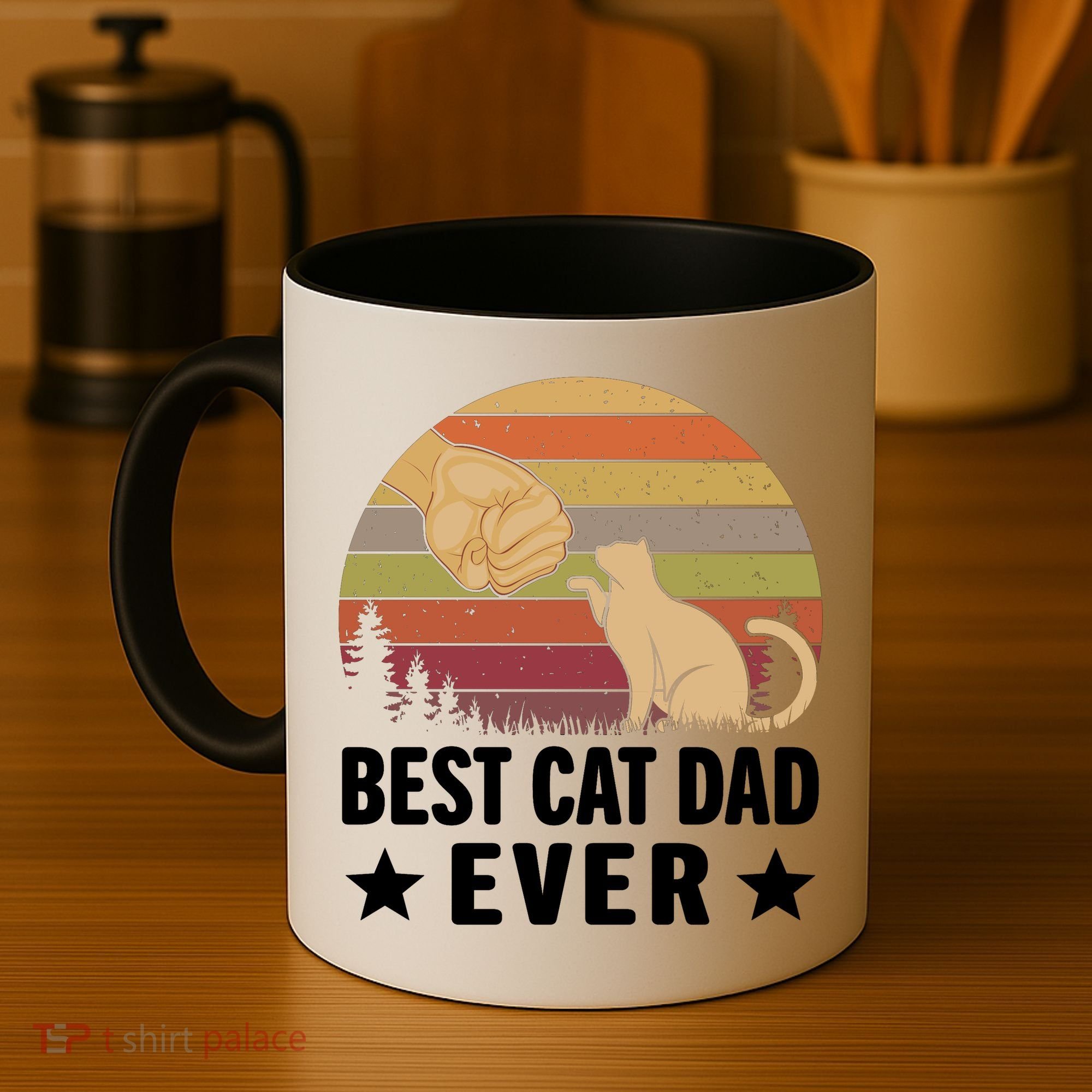 Best Cat Dad Ever Funny Cute Retro Coffee Mug