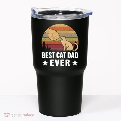Best Cat Dad Ever Funny Cute Retro Tumbler