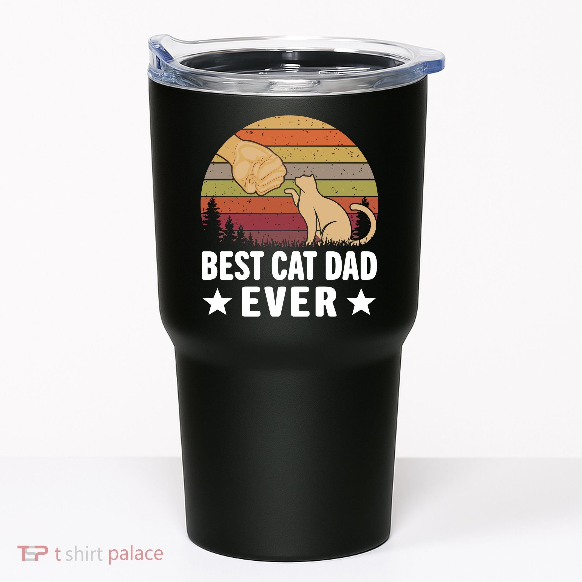 Best Cat Dad Ever Funny Cute Retro Tumbler