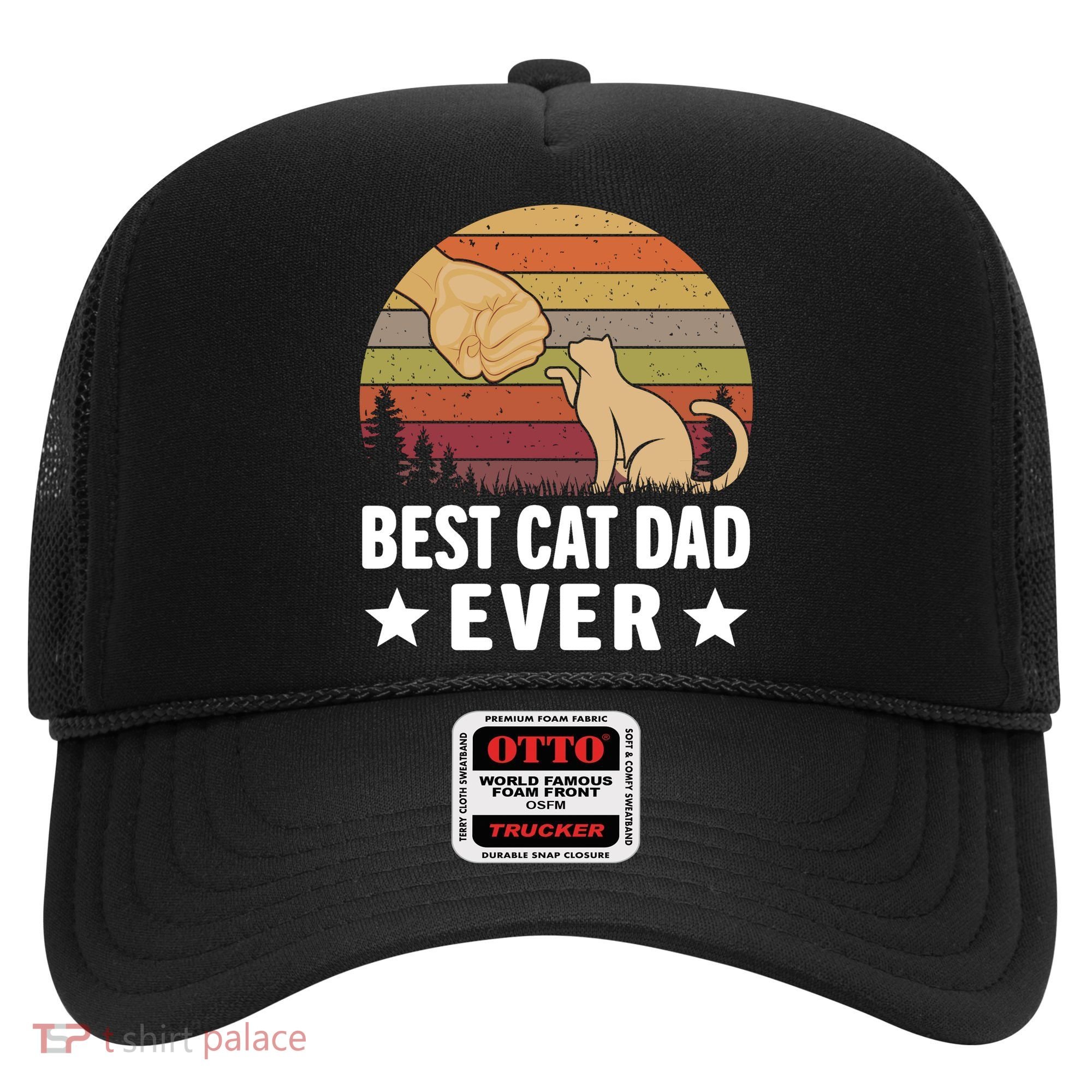 Best Cat Dad Ever Funny Cute Retro Hat