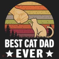 Best Cat Dad Ever Funny Cute Retro Hat thumb 2