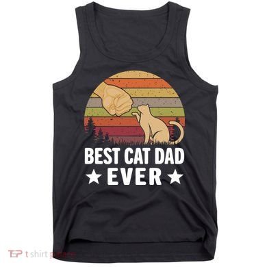 Best Cat Dad Ever Funny Cute Retro Tank Top