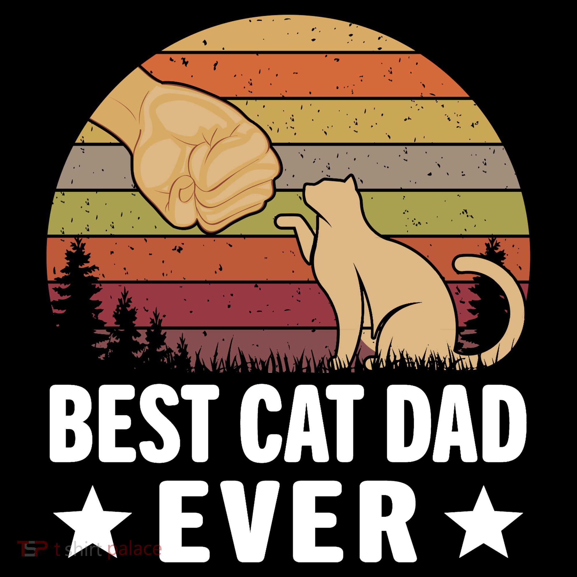 Best Cat Dad Ever Funny Cute Retro Tank Top