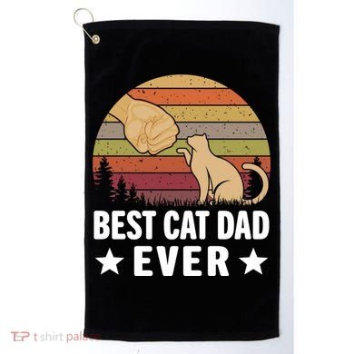 Best Cat Dad Ever Funny Cute Retro Golf Towel