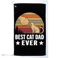 Best Cat Dad Ever Funny Cute Retro Golf Towel thumb 0