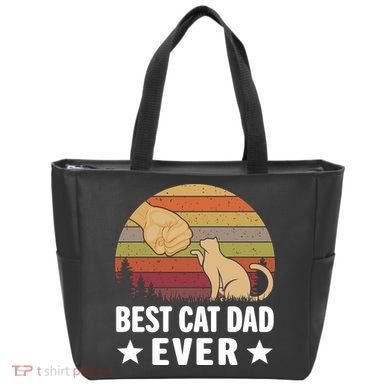 Best Cat Dad Ever Funny Cute Retro Tote Bag