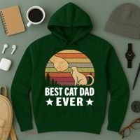 Best Cat Dad Ever Funny Cute Retro Hoodie thumb 3