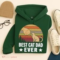 Best Cat Dad Ever Funny Cute Retro Hoodie thumb 4