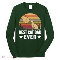 Best Cat Dad Ever Funny Cute Retro Long Sleeve Shirt thumb 0