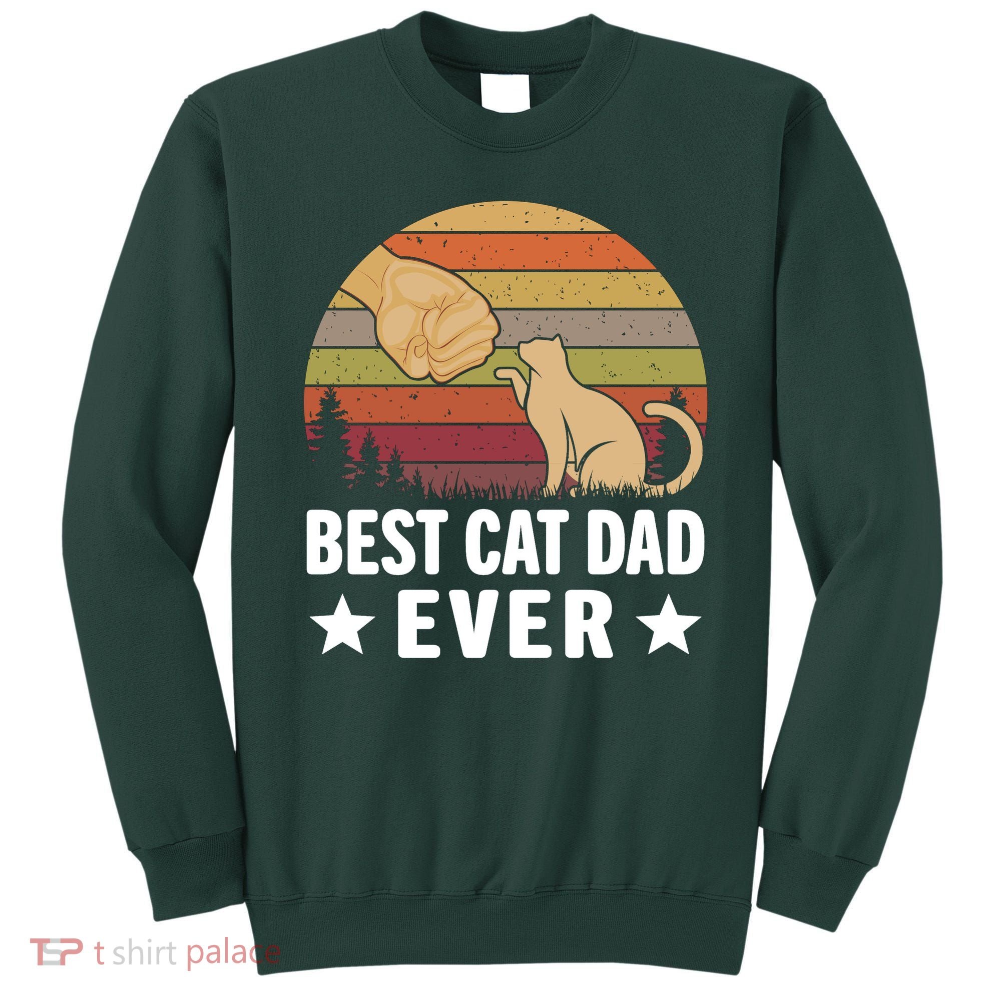 Best Cat Dad Ever Funny Cute Retro Sweatshirt