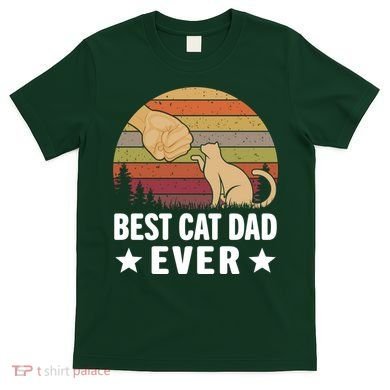 Best Cat Dad Ever Funny Cute Retro T-Shirt