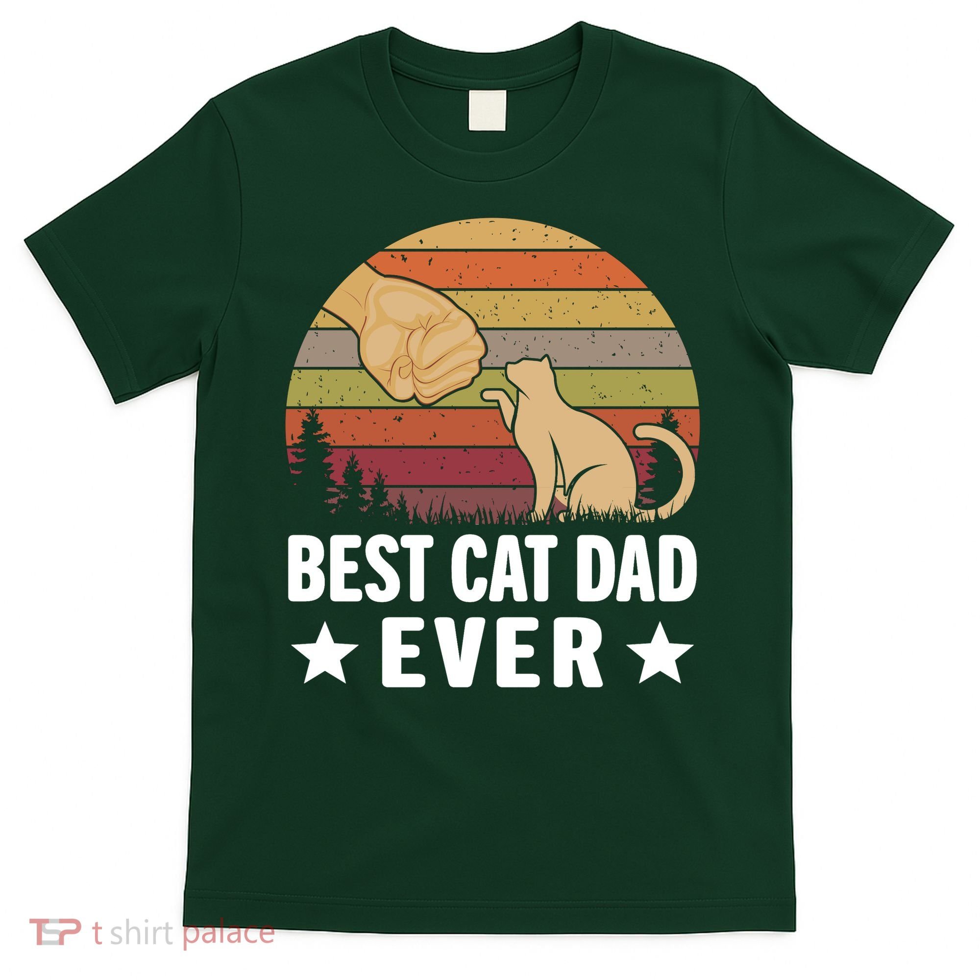 Best Cat Dad Ever Funny Cute Retro T-Shirt