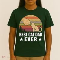 Best Cat Dad Ever Funny Cute Retro T-Shirt thumb 4