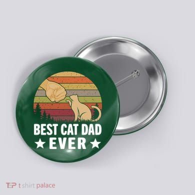 Best Cat Dad Ever Funny Cute Retro Button