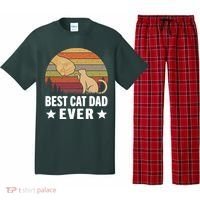 Best Cat Dad Ever Funny Cute Retro Pajama Set thumb 0