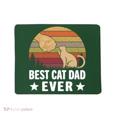 Best Cat Dad Ever Funny Cute Retro Mousepad