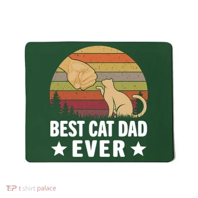 Best Cat Dad Ever Funny Cute Retro Mousepad