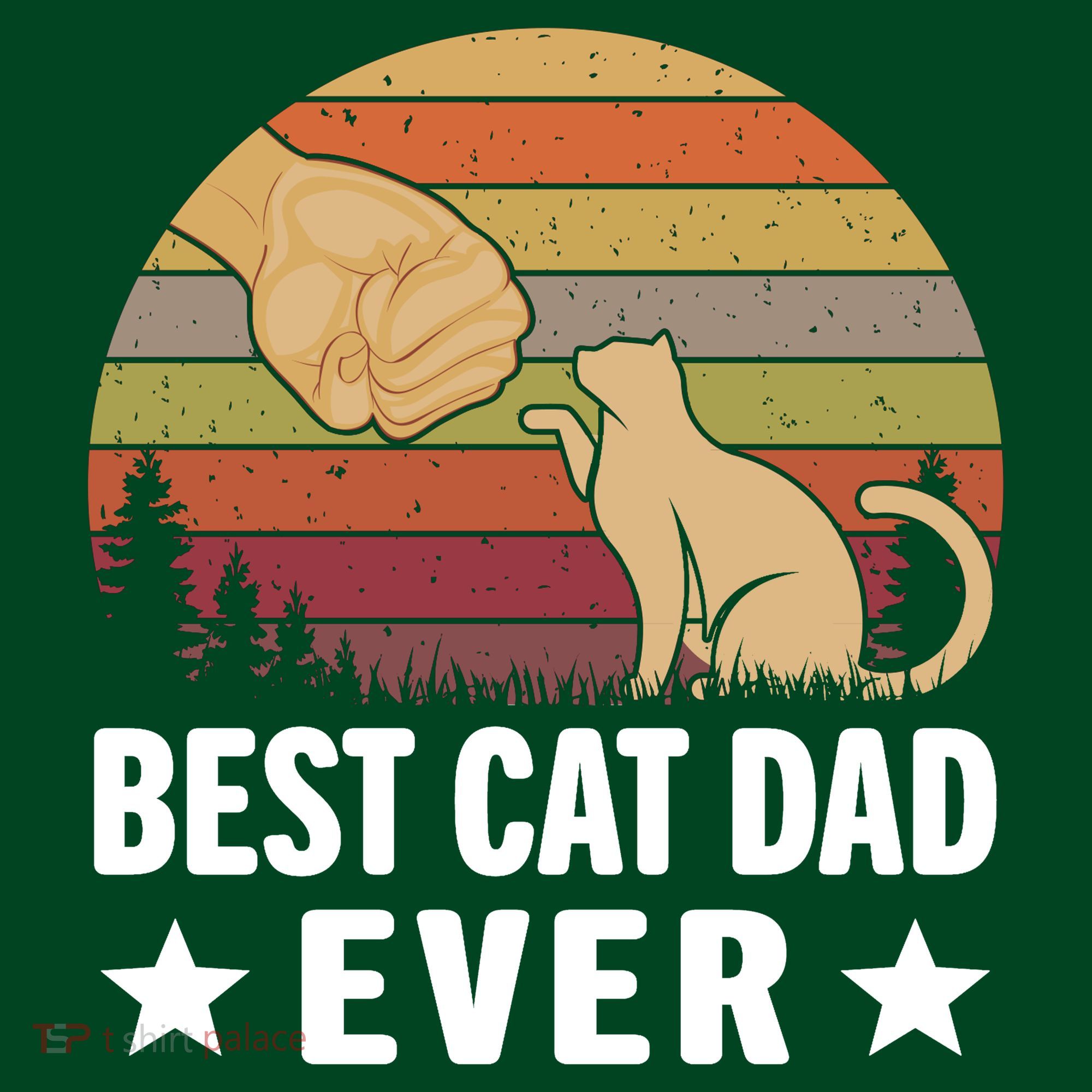 Best Cat Dad Ever Funny Cute Retro Mousepad