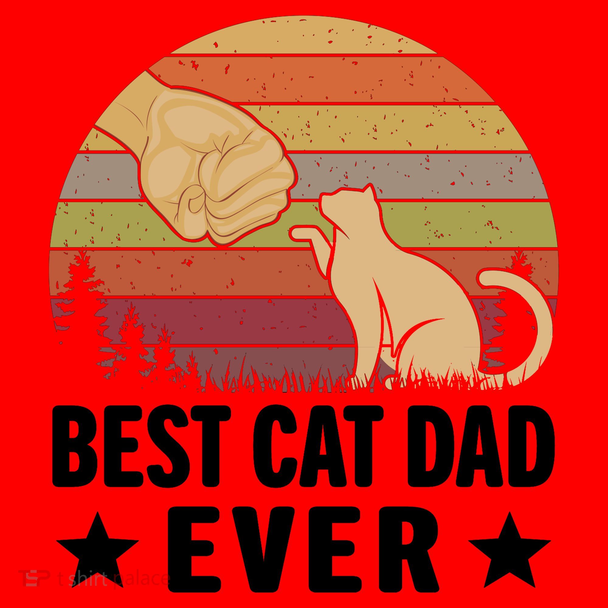 Best Cat Dad Ever Funny Cute Retro Santa Hat