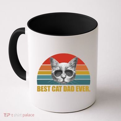 Best Cat Dad Ever Retro Sunset Coffee Mug