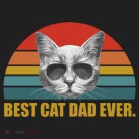 Best Cat Dad Ever Retro Sunset Golf Towel thumb 3