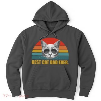 Best Cat Dad Ever Retro Sunset Hoodie