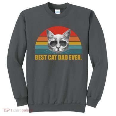 Best Cat Dad Ever Retro Sunset Sweatshirt