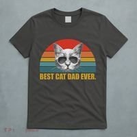 Best Cat Dad Ever Retro Sunset T-Shirt thumb 5