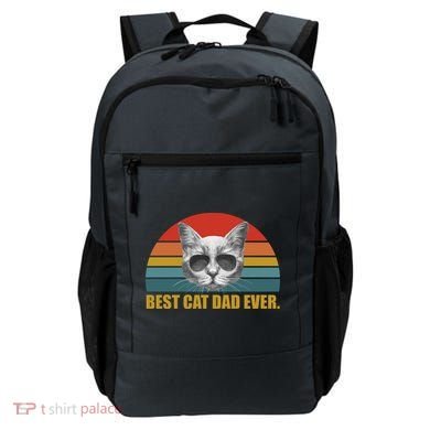 Best Cat Dad Ever Retro Sunset Backpack