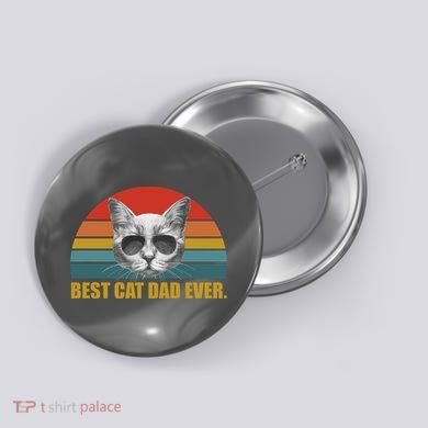 Best Cat Dad Ever Retro Sunset Button