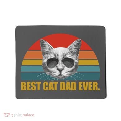 Best Cat Dad Ever Retro Sunset Mousepad
