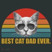 Best Cat Dad Ever Retro Sunset Baby Bodysuit thumb 2