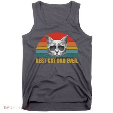 Best Cat Dad Ever Retro Sunset Tank Top
